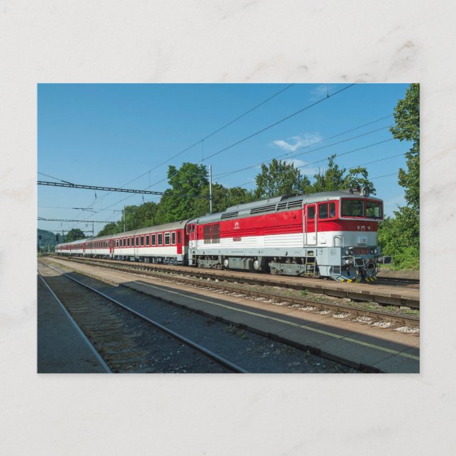 Slovakia: Passenger train passing Sliac Kupele Postcard (Front)