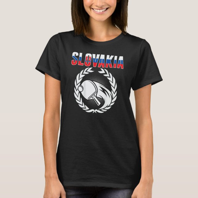 Slovakia Ping Pong  Slovak Table Tennis Team Suppo T-Shirt (Front)