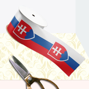 Slovakia Ribbon, Trikolor, Emblem, Slovakia Flag Satin Ribbon