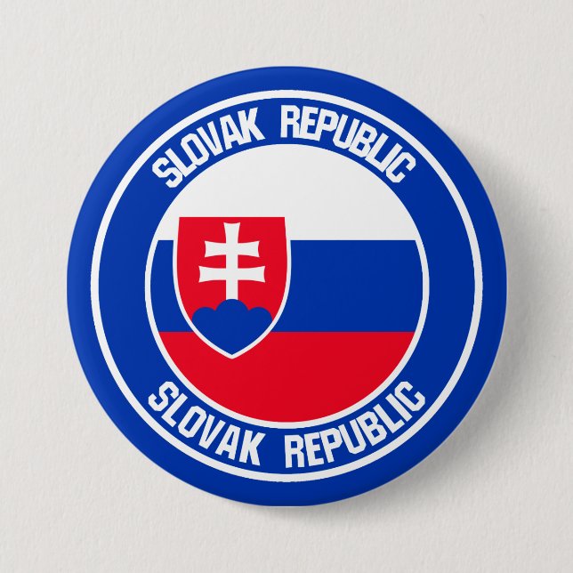 Slovakia Round Emblem Button (Front)