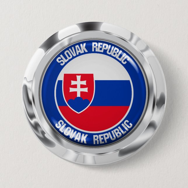 Slovakia Round Emblem Button (Front)