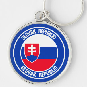 Slovakia Round Emblem Keychain