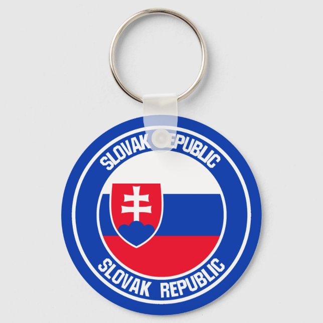 Slovakia Round Emblem Keychain (Front)