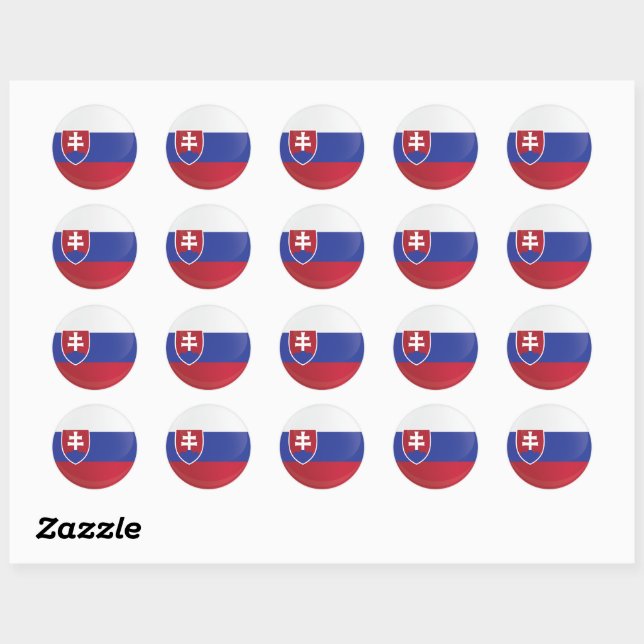 Slovakia  Round Icon Flag Classic Round Sticker (Sheet)