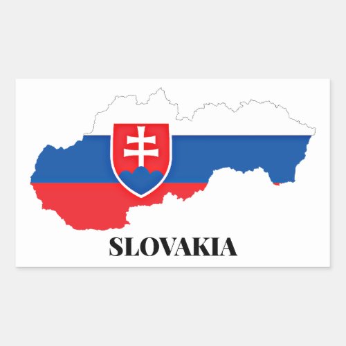 SLOVAKIA SILHOUETTE LABELED RECTANGULAR STICKER