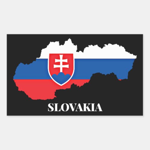 SLOVAKIA SILHOUETTE LABELED RECTANGULAR STICKER