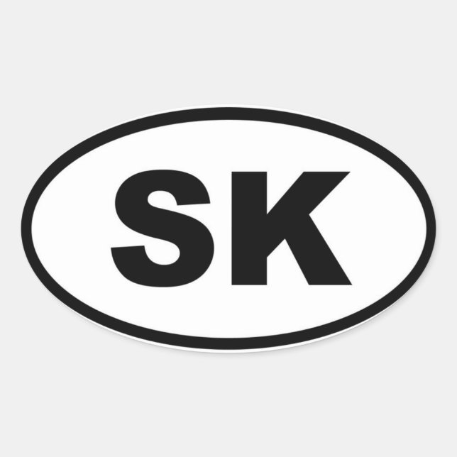 Slovakia SK European Oval Sticker (Front)