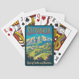 Slovakia Skyline Illustration Travel Art Vintage Poker Cards