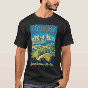 Slovakia Skyline Illustration Travel Art Vintage T-Shirt
