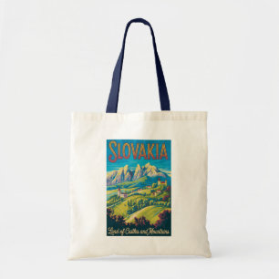 Slovakia Skyline Illustration Travel Art Vintage Tote Bag