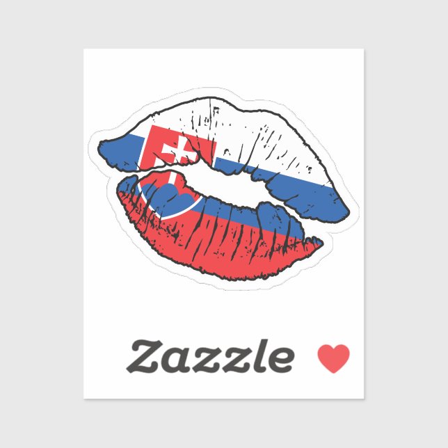 Slovakia Slovak Lipstick Love Flag Sticker (Sheet)