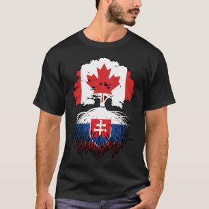 Slovakia Slovakian Canadian Canada Tree Roots Flag T-Shirt
