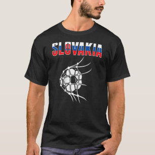 Slovakia Soccer Ball In Net Support Slovak Footb T-Shirt