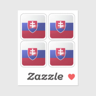 Slovakia square glossy flag sticker