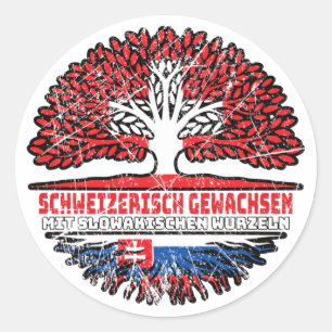 Slovakia Swiss tree root Classic Round Sticker