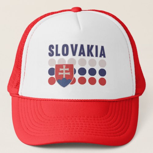 Slovakia Tucker Hat _ Slovak Flag Dots Ball Cap