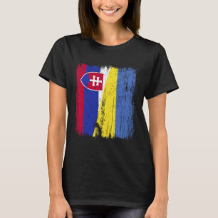 Slovakia Ukraine Half Flag Slovakian Ukrainian Her T-Shirt
