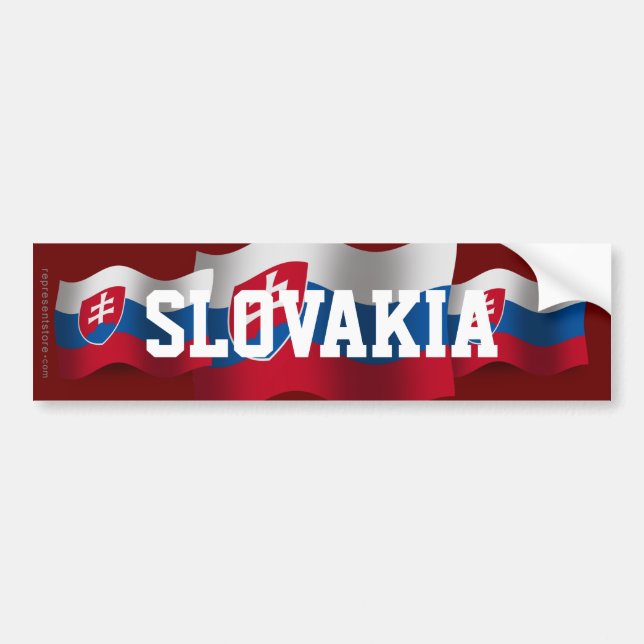 Slovakia Waving Flag Bumper Sticker (Front)