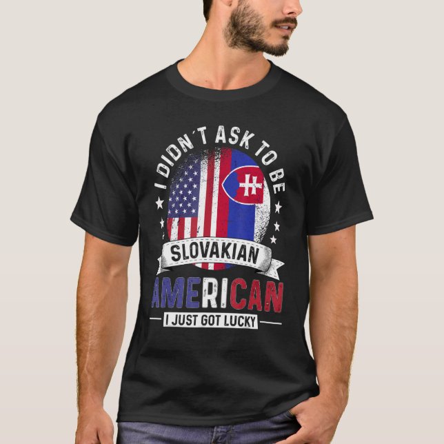 Slovakian American Countries Flags Pride Slovakia  T-Shirt (Front)
