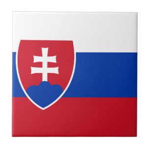 Slovakian Flag Ceramic Tile