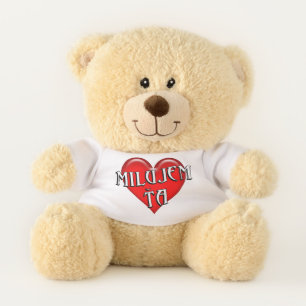 Slovakian Milujem Ta I Love You Red Heart Teddy Bear