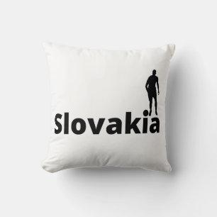 Slovakian soccer  throw pillow