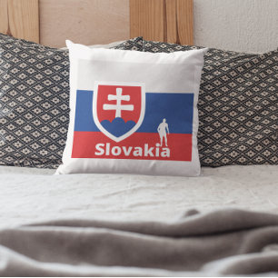 Slovakian soccer throw pillow