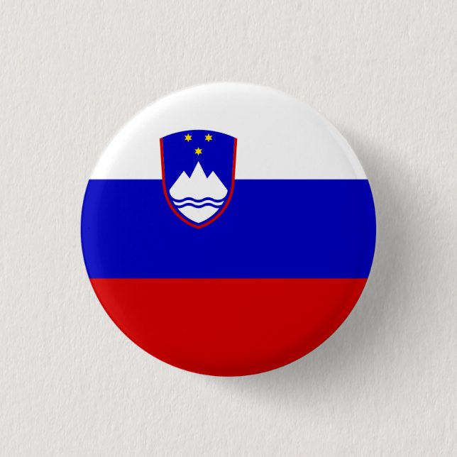 Slovene Flag, Flag of Slovenia Button (Front)