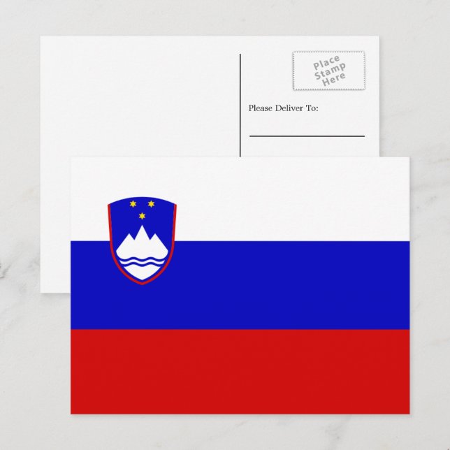 Slovene Flag, Flag of Slovenia Postcard (Front/Back)