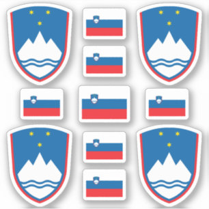 Slovene state symbols / coat of arms and flag sticker