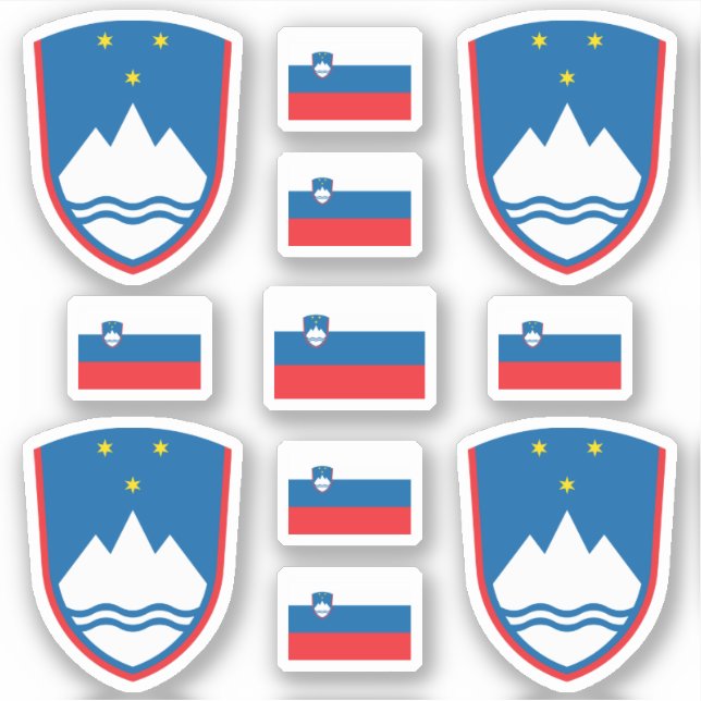 Slovene state symbols / coat of arms and flag sticker (Front)