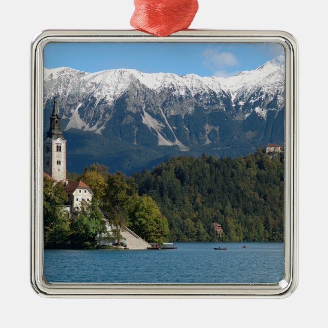 Slovenia, Bled, Lake Bled, Bled Island, Bled 2 Metal Ornament (Front)