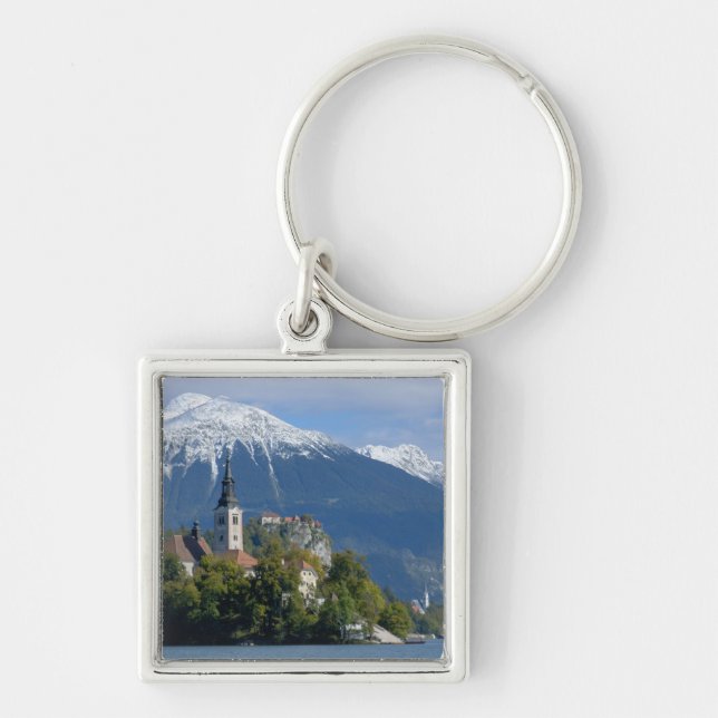 Slovenia, Bled, Lake Bled, Bled Island, Bled Keychain (Front)