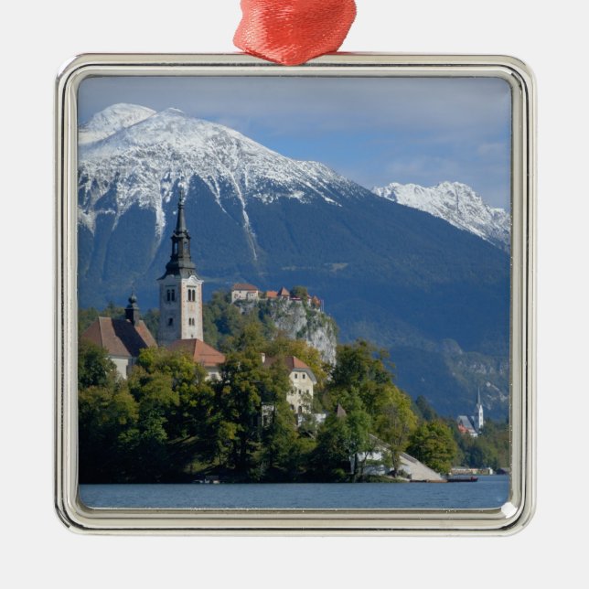 Slovenia, Bled, Lake Bled, Bled Island, Bled Metal Ornament (Front)
