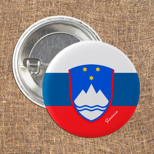 Slovenia button, patriotic Slovenian Flag fashion Button (Creator Uploaded)
