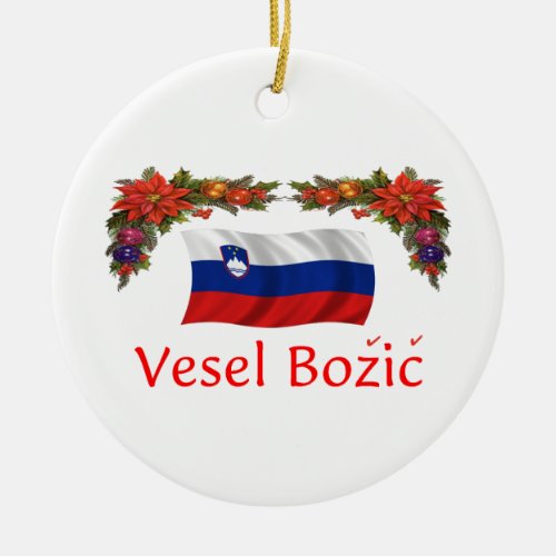 Slovenia Christmas Ceramic Ornament