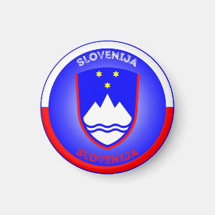 Slovenia Coat of Arms Circle Shape  Magnet