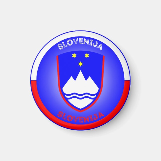 Slovenia Coat of Arms Circle Shape  Magnet (Front)