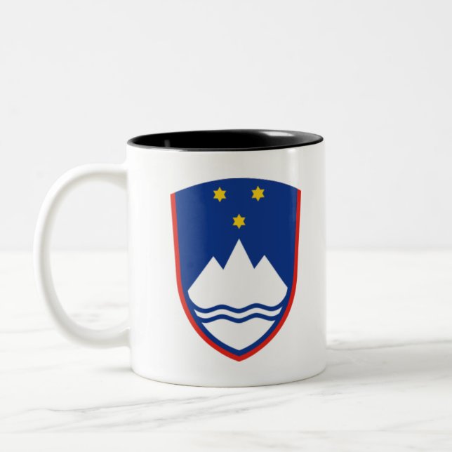 slovenia coat of arms Two-Tone coffee mug (Left)