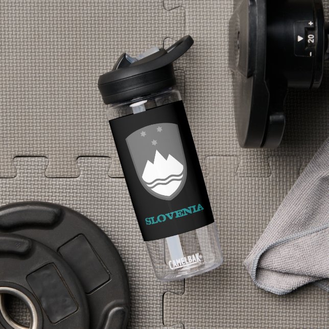 Slovenia Fitness & Slovenian coat of arms / flag Water Bottle (Gym)