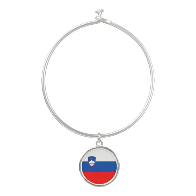Slovenia Flag Bangle Bracelet (Front)