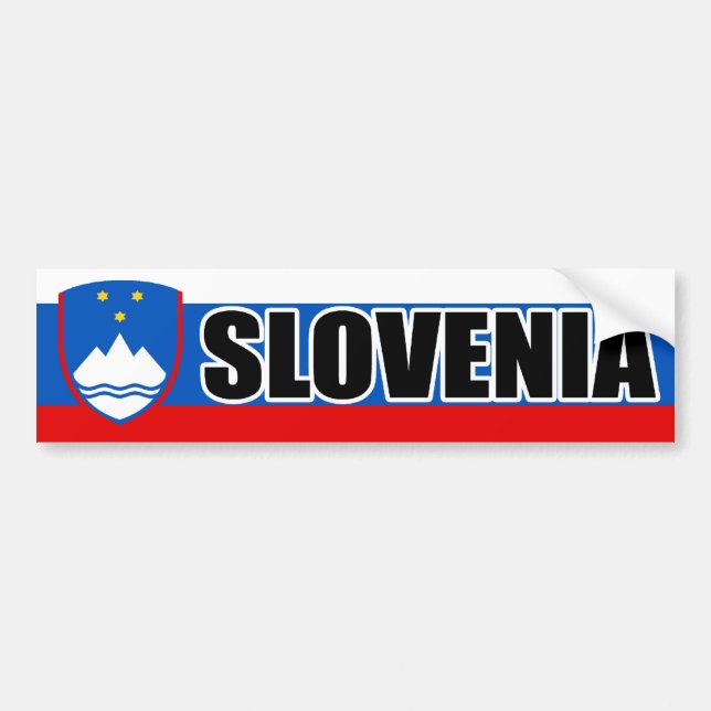 Slovenia Flag Banner Bumper Sticker (Front)