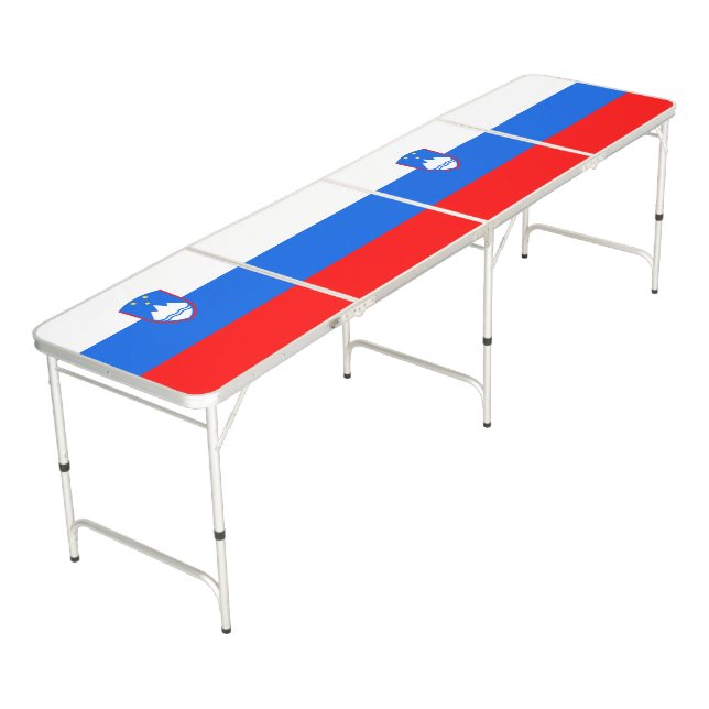 Slovenia Flag Beer Pong Table (Angled)