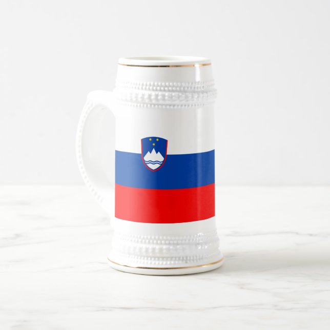Slovenia Flag Beer Stein (Front Left)