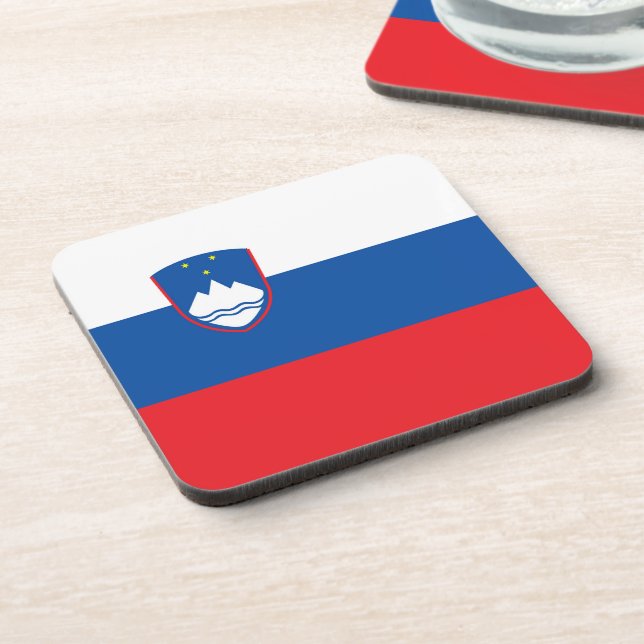 Slovenia flag beverage coaster (Left Side)