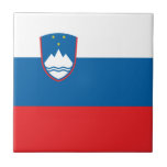 Slovenia Flag Ceramic Tile<br><div class="desc">The Slovenian flag is a horizontal tricolour with the coat of arms on the left. The used colors in the flag are blue, red, white. The proportion of the Slovenian flag is 1:2. The Flag of Slovenia was adopted in 1991. The first use of the current flag design was in...</div>