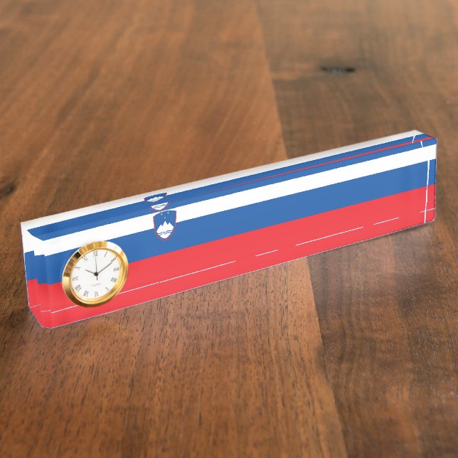 Slovenia flag desk name plate (Side)