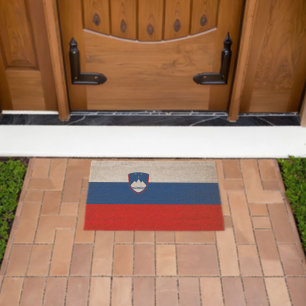 Slovenia flag fiber doormat