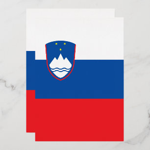 Slovenia flag foil invitation