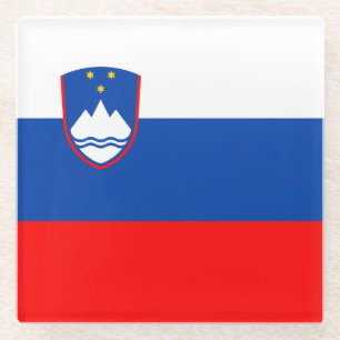 Slovenia Flag Glass Coaster